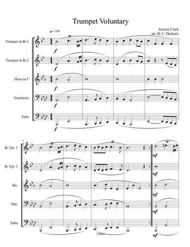 Trumpet Voluntary for Brass Quintet (arr. B. C. Dockery)