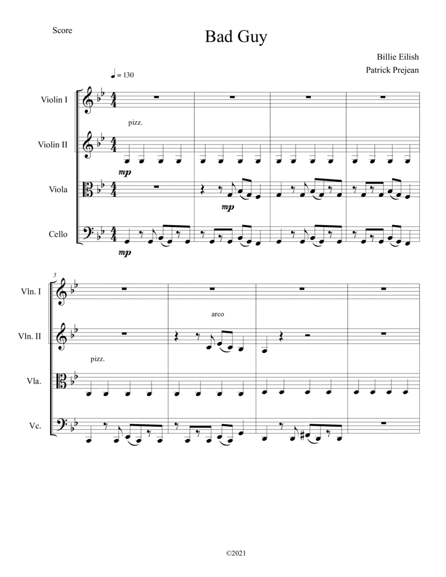 Bad Guy (arr. Patrick Prejean)