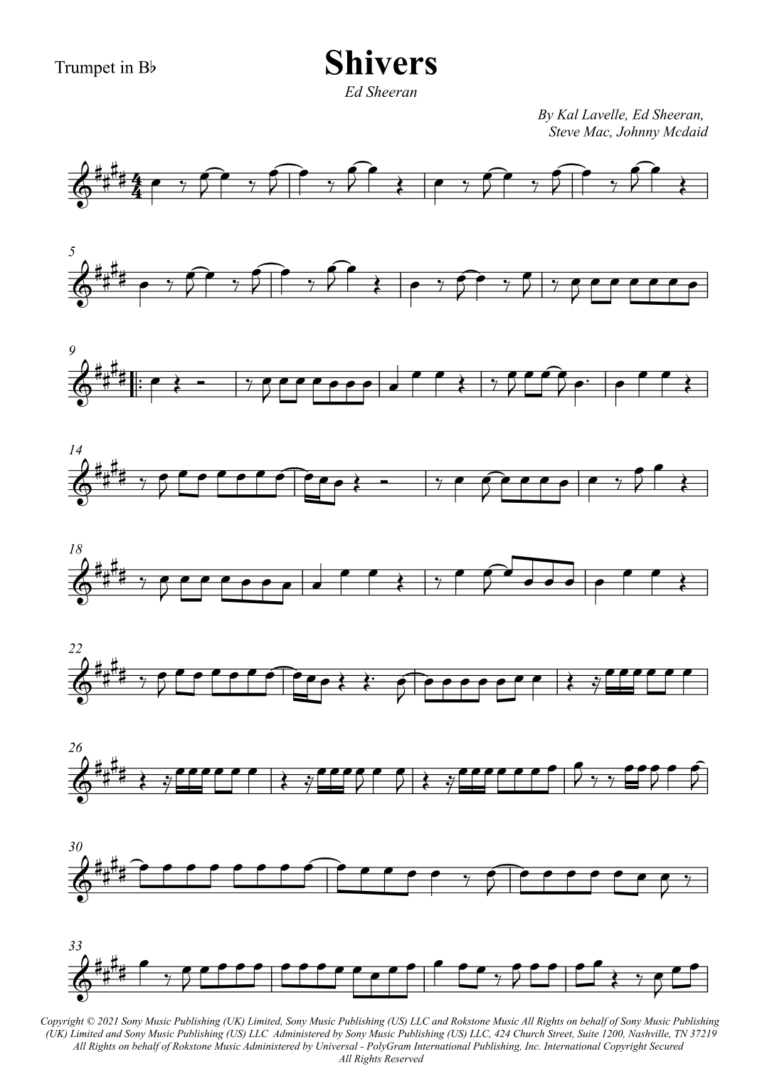 Shivers (arr. Wesley S. SIlva)