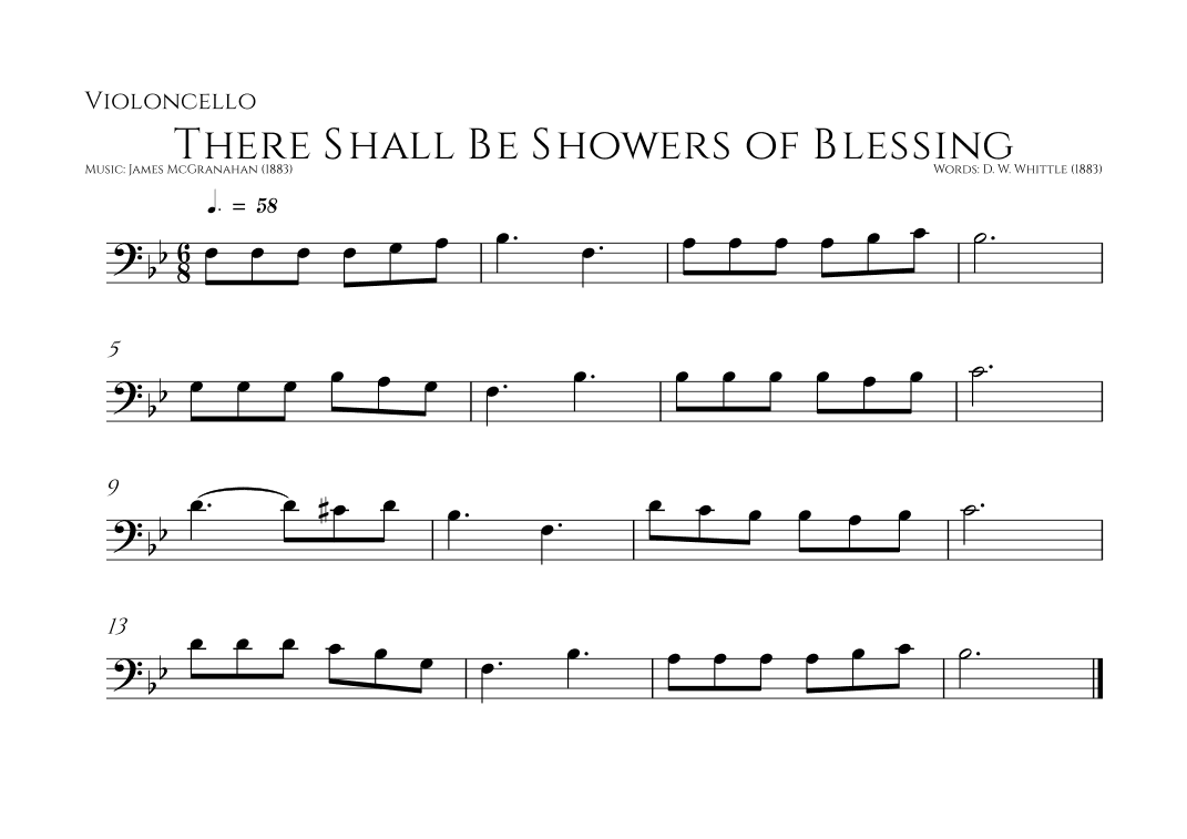 There Shall Be Showers of Blessing (arr. Music: James McGranahan (1883))