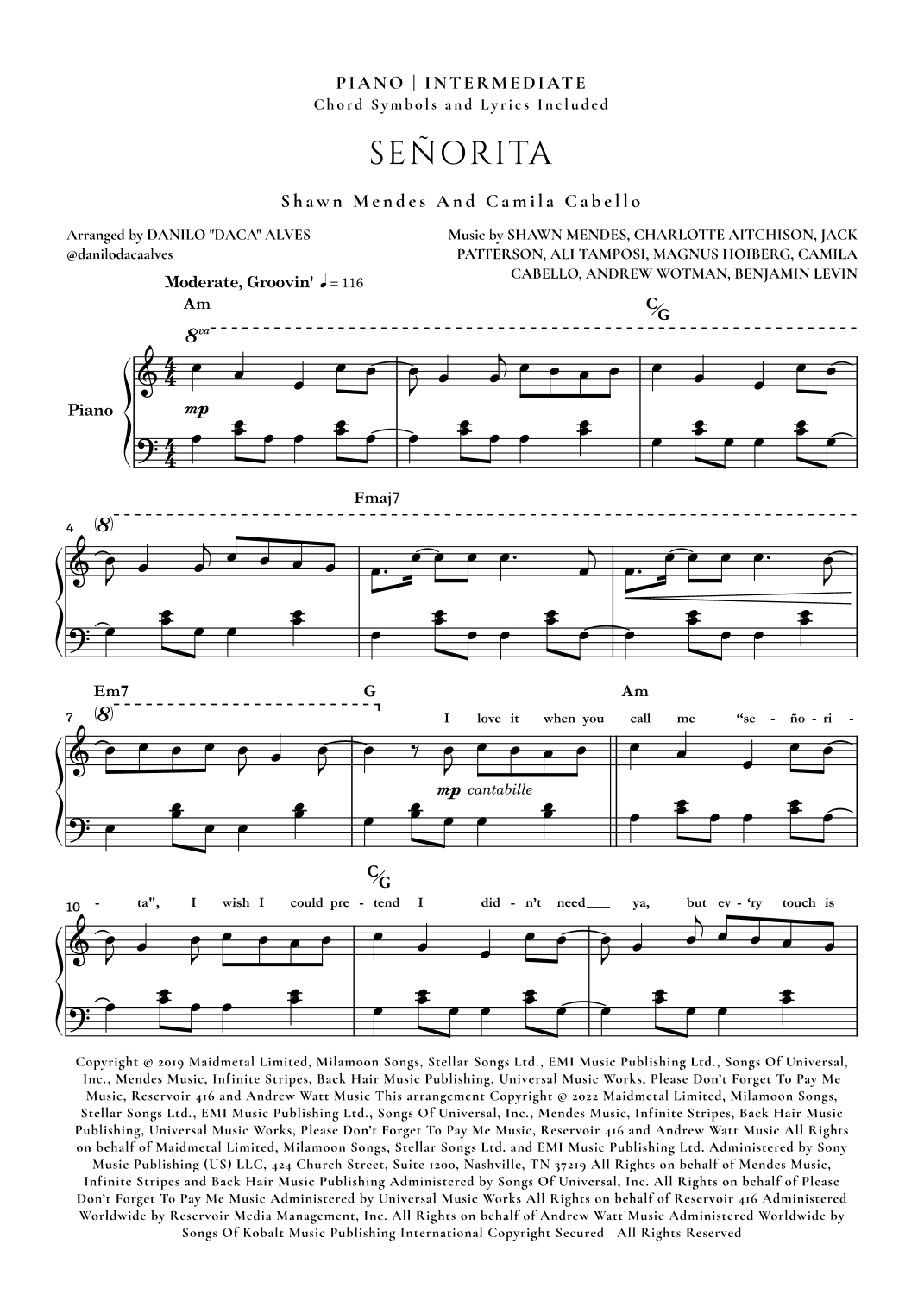 Señorita (arr. Danilo "Daca" Alves)