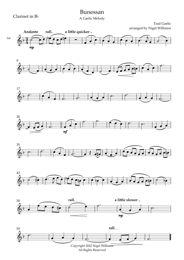 Bunessan, a Gaelic Melody (arr. Nigel Williams)
