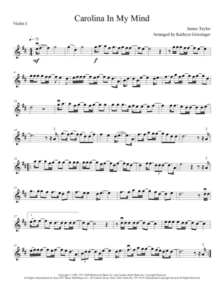 Carolina In My Mind (arr. Kathryn Griesinger)
