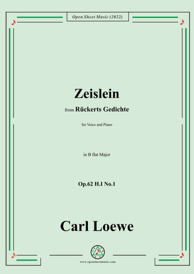 Loewe-Zeislein,in B flat Major,Op.62 H.I No.1 (arr. OSM Press)