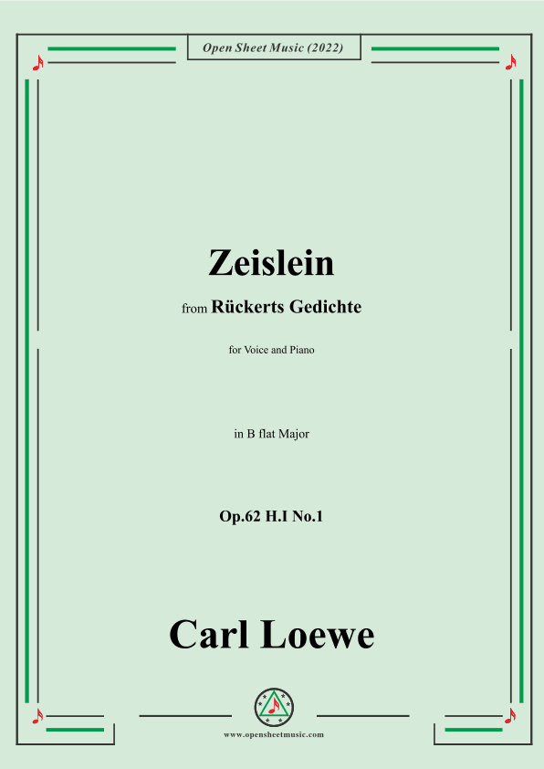Loewe-Zeislein,in B flat Major,Op.62 H.I No.1 (arr. OSM Press)