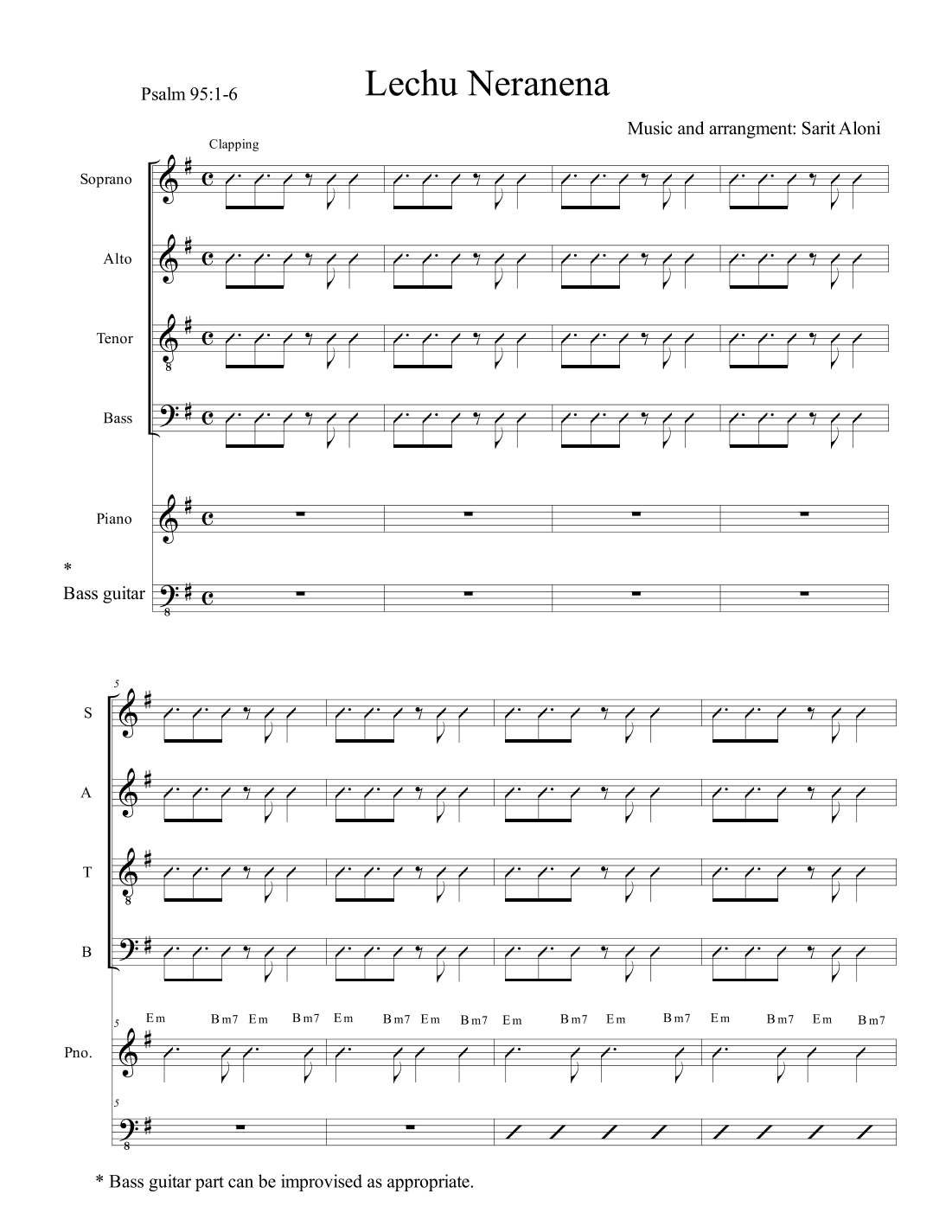 Lechu Neranena Psalm 95