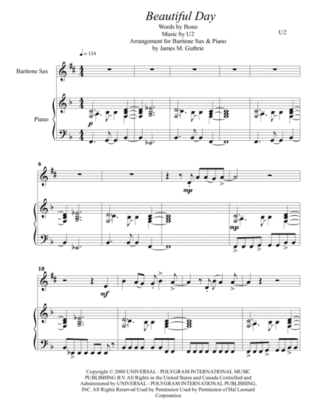 Beautiful Day (arr. James M. Guthrie, ASCAP)