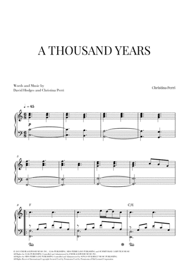 A Thousand Years (arr. Cadenza Editions)