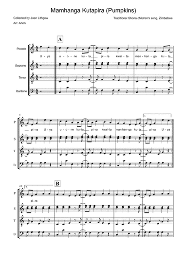 Mamhanga Kutapira (Pumpkins) (arr. Colleen Hart)