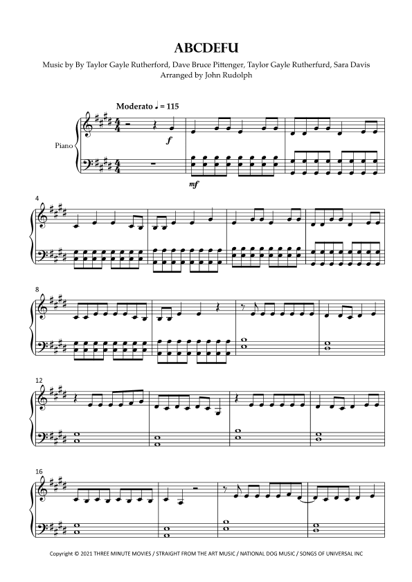 Abcdefu (arr. John Rudolph)