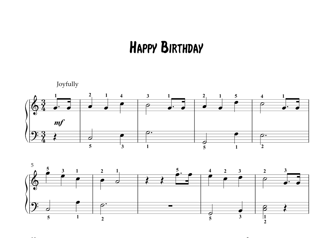 Happy Birthday - (Easy Piano) (arr. KP82 Music)