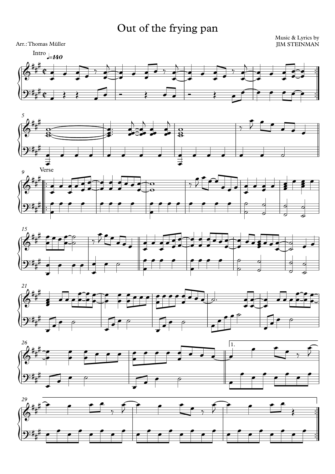Out Of The Frying Pan And Into The Fire (arr. Thomas Müller)
