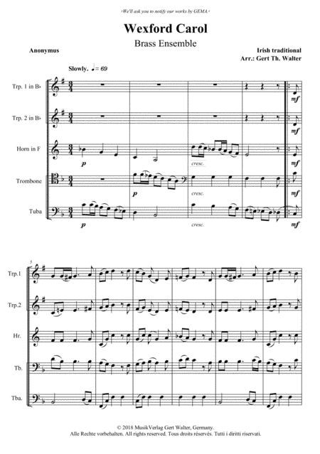 Wexford Carol (arr. Gert Th. Walter)