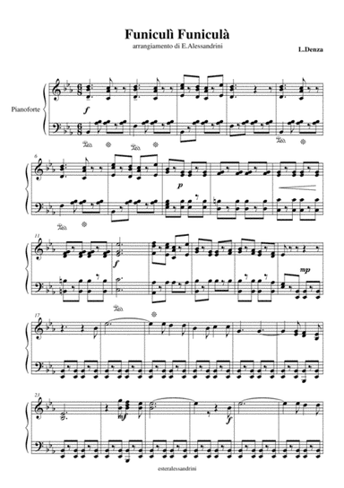Funiculì per pianoforte (arr. Ester Alessandrini)