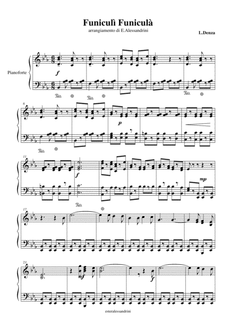 Funiculì per pianoforte (arr. Ester Alessandrini)