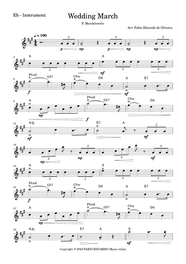 Wedding March (Mendelssohn) (arr. Fabio Eduardo de Oliveira)