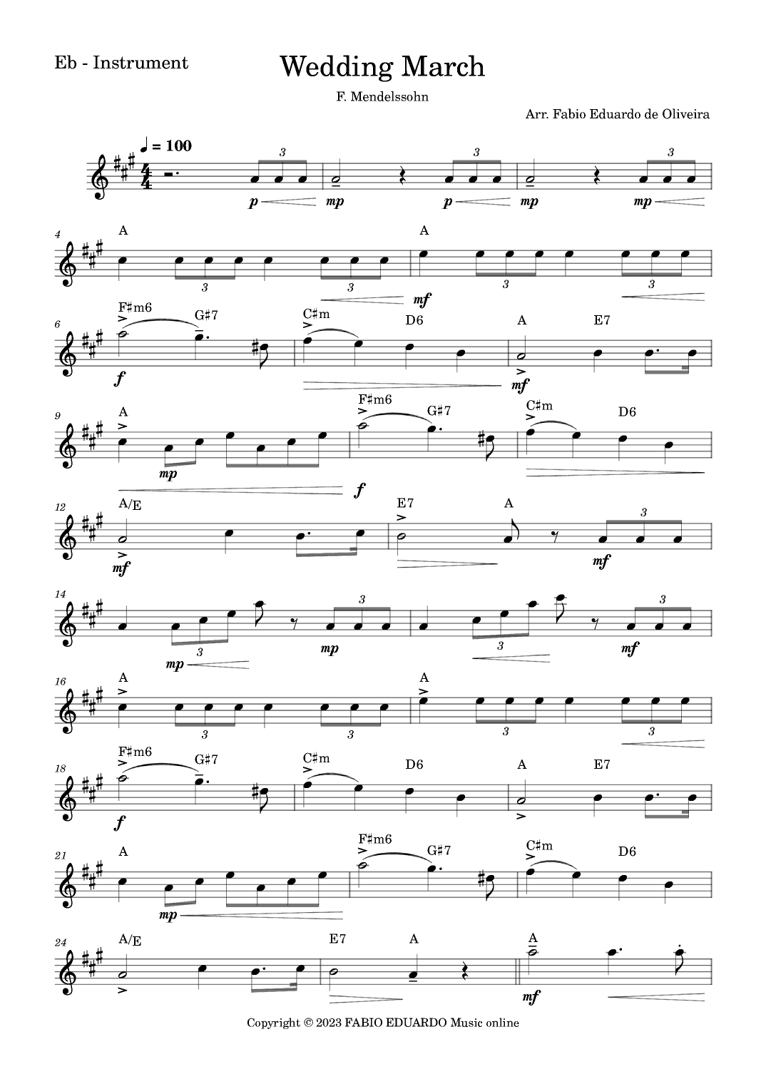 Wedding March (Mendelssohn) (arr. Fabio Eduardo de Oliveira)