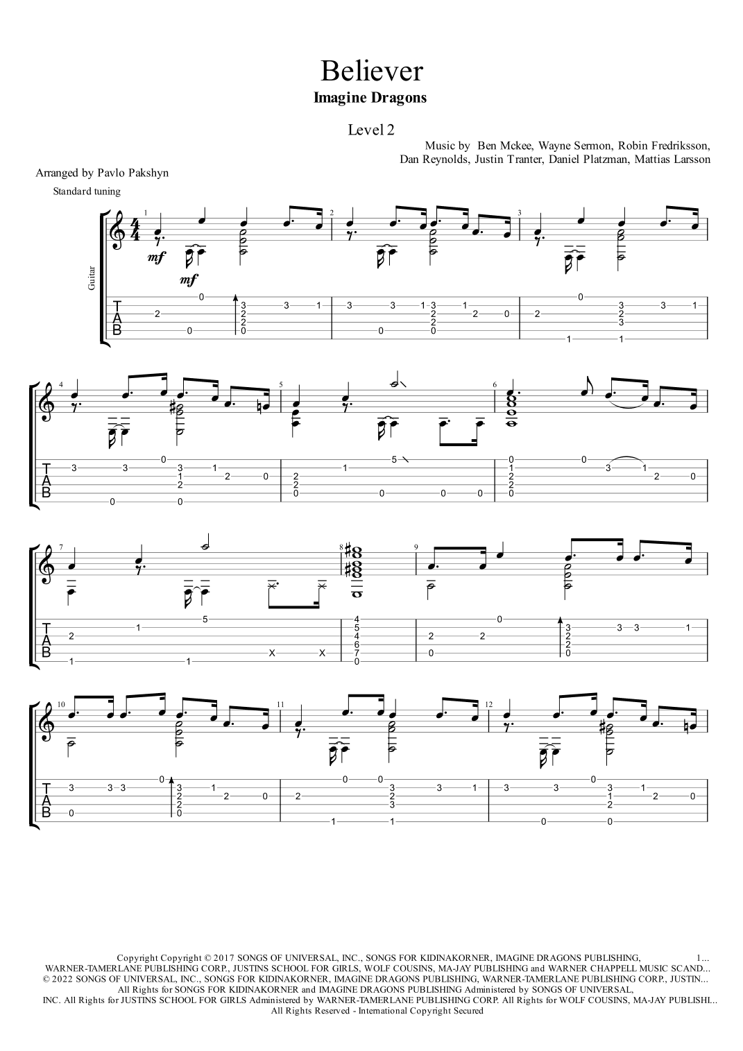 Believer (arr. Pavlo Pakshyn)