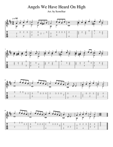 Angels We Have Heard On High Acoustic Guitar Easy (arr. Anderson Branco)