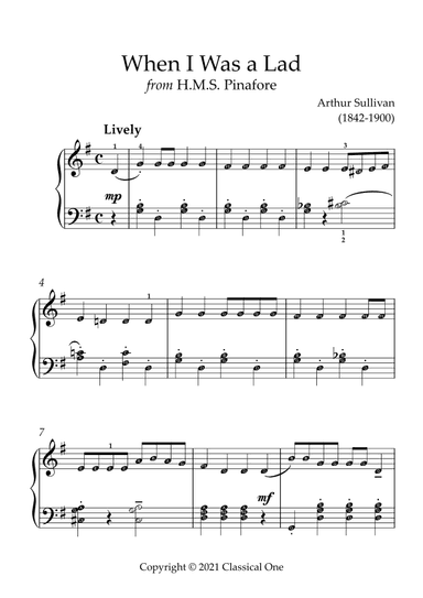 Sullivan - When I Was a Lad(With Note name) (arr. MPS)