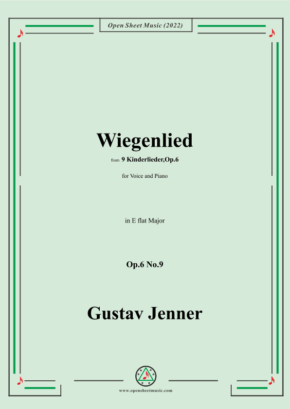 Jenner-Wiegenlied,in E flat Major,Op.6 No.9 (arr. OSM Press)
