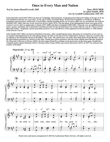 Once to Every Man and Nation (arr. Lyndell Leatherman)
