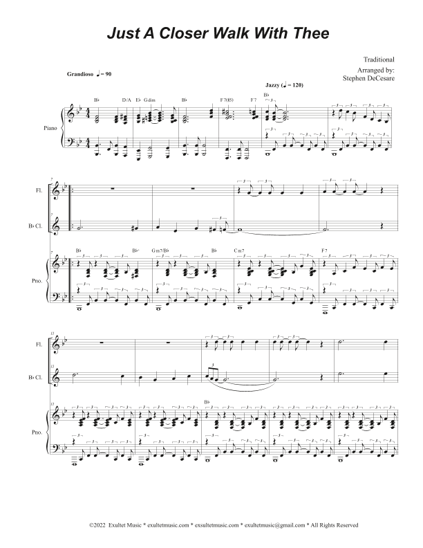 Just A Closer Walk With Thee (Duet for Flute and Bb-Clarinet) (arr. Stephen DeCesare)
