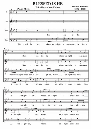 Blessed Is He A Cappella SATB (arr. Edited by Andrew Emmet)