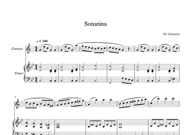 Sonatina (In C Major) - Muzio Clementi (Clarinet + Piano) (arr. Digital Book Music)