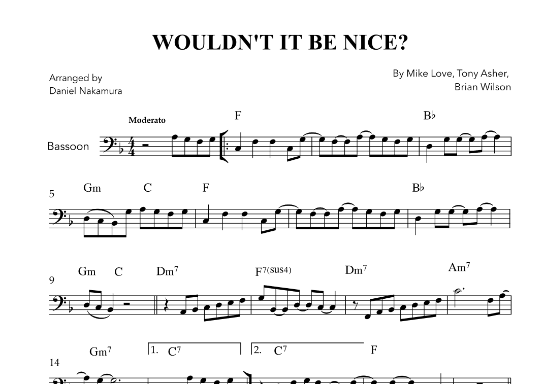 Wouldn't It Be Nice (arr. Daniel Nakamura)