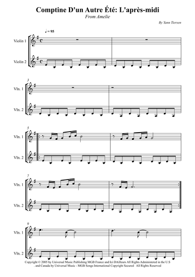 Comptine D'un Autre Été: L'après-midi (arr. Wesley S. SIlva)