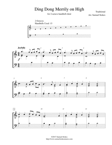 Ding Dong Merrily on High - for 2-octave handbell choir (arr. Samuel Stokes)