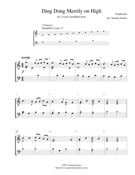 Ding Dong Merrily on High - for 2-octave handbell choir (arr. Samuel Stokes)