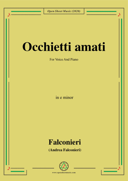 Falconieri-Occhietti amati,in e minor,for Voice and Piano (arr. MSM)