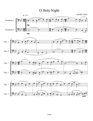O Holy Night trombone duet (arr. B C Dockery)