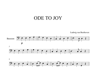 Beethoven - Ode to Joy (for Bassoon Solo) (arr. Cadenza Editions)
