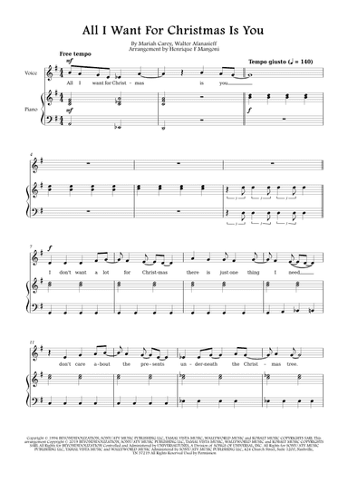 All I Want For Christmas Is You (arr. Henrique F Mangoni)