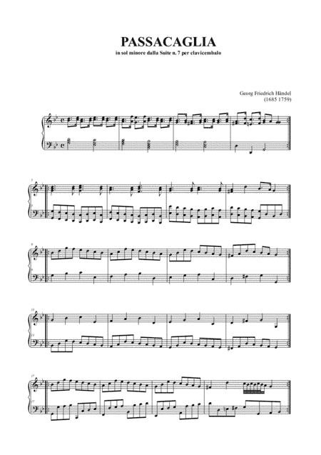PASSACAGLIA - G. F. HANDEL (arr. Renato Tagliabue)