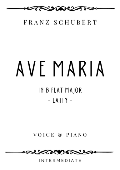 Schubert - Ave Maria in B-flat Major - Intermediate (arr. Piacere Music Sheets)