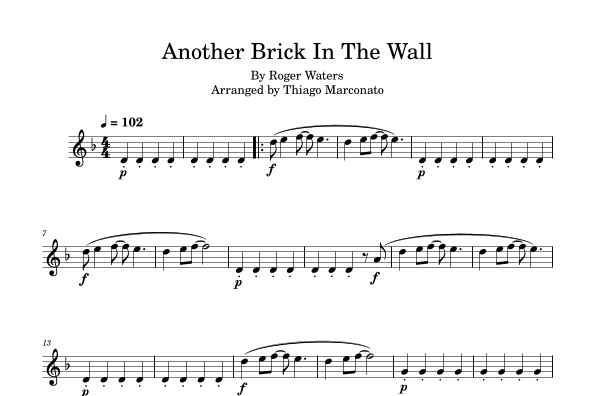 Another Brick In The Wall (arr. Thiago Marconato)