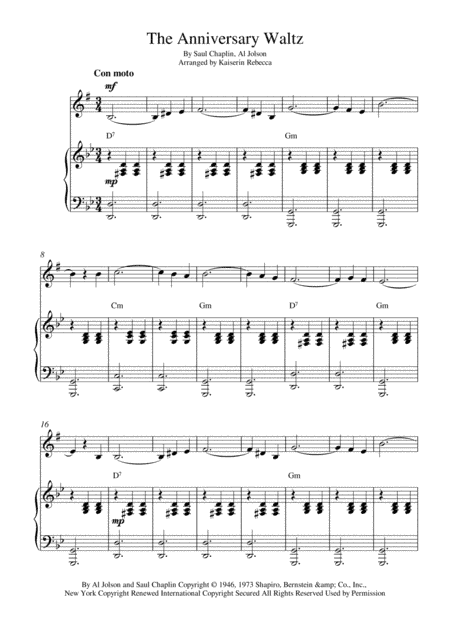 The Anniversary Waltz (arr. Kaiserin Rebecca)