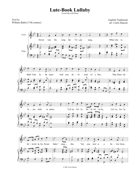 Lute-Book Lullaby (arr. Curtis Hanson)