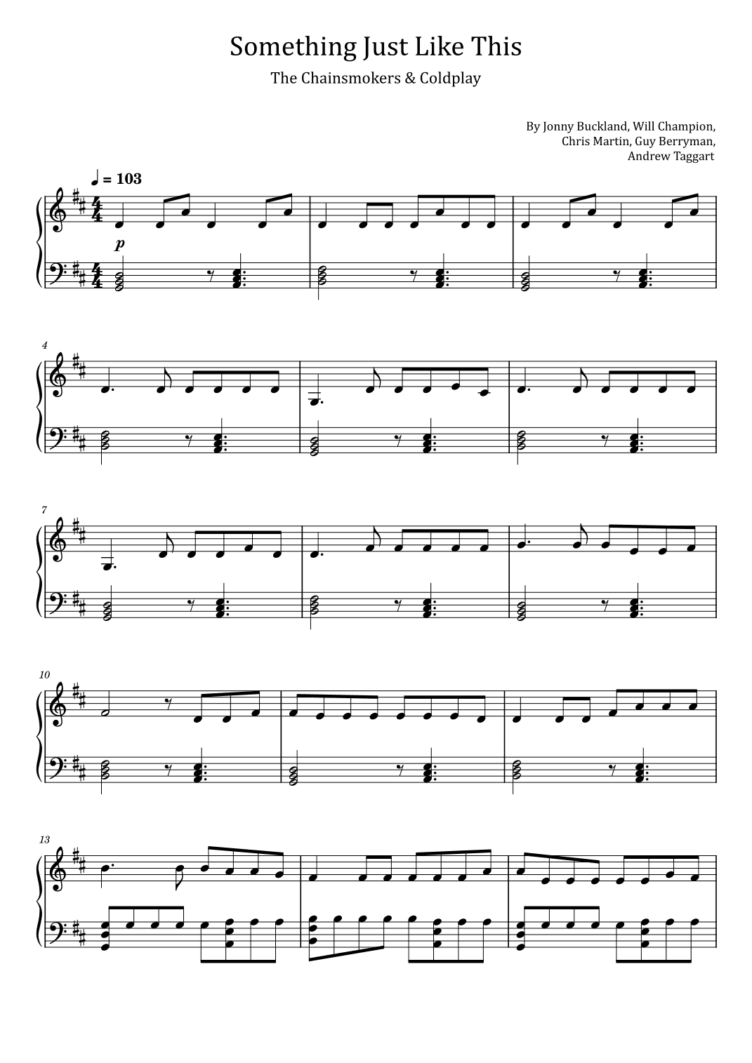Something Just Like This (arr. poon)