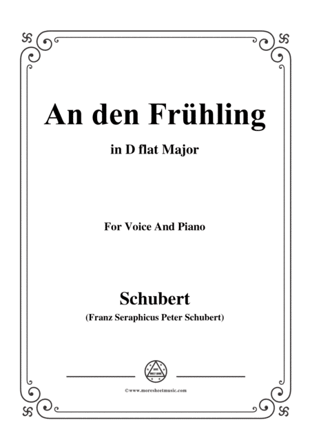 Schubert-An den Frühling,in D flat Major,for Voice&Piano (arr. MSM)