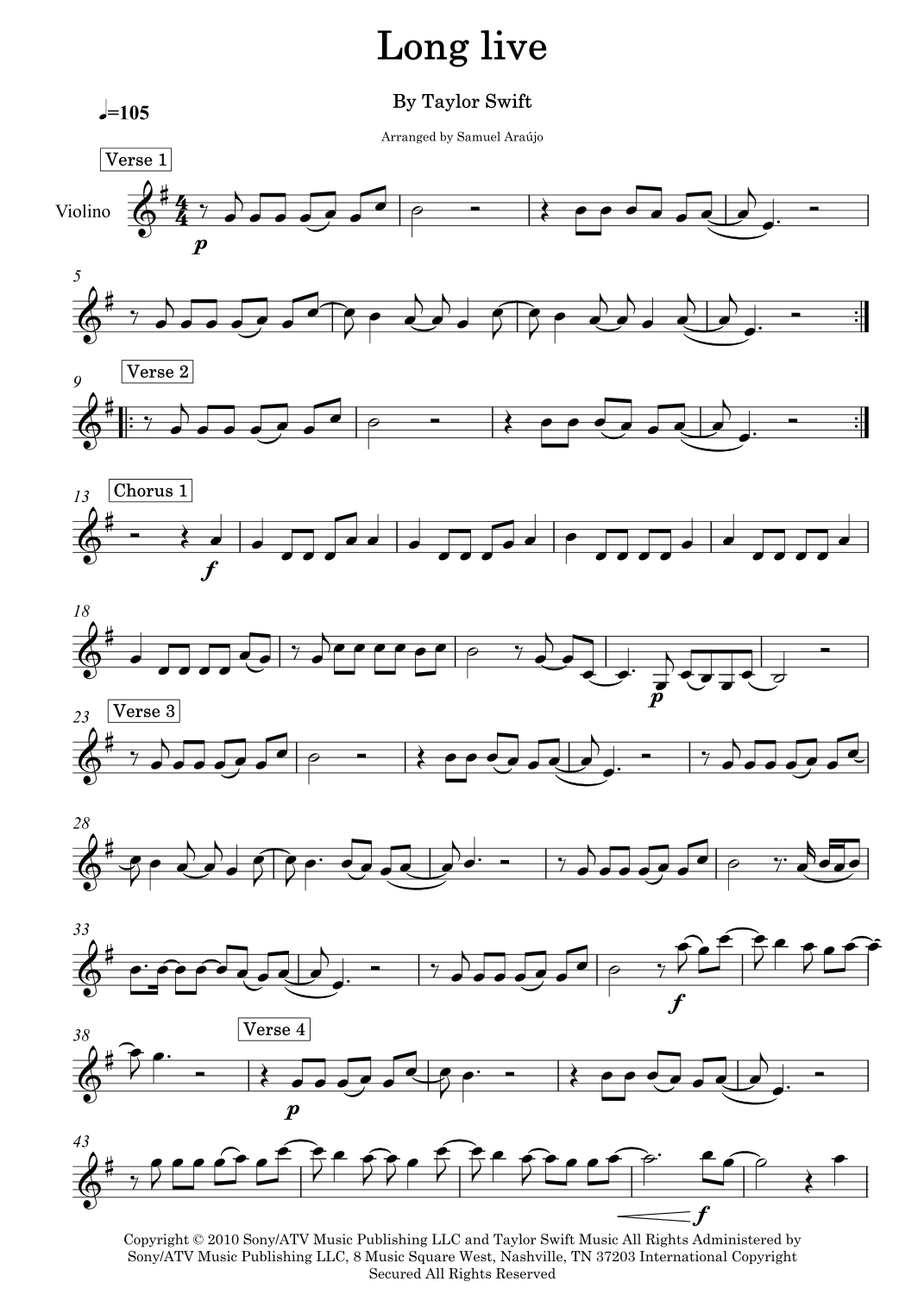 Long Live (arr. Saa composition)