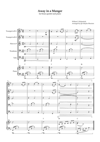 Away in a Manger for Brass Quintet and Piano (arr. JPS Edições Musicais)