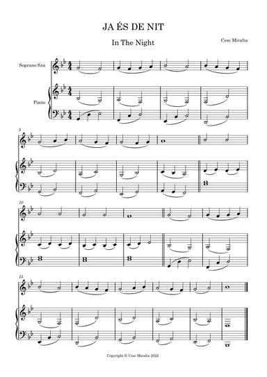 JA E´S DE NIT S. Sax & Pno