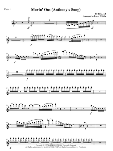 Movin' Out (anthony's Song) (arr. Lucas Waldin)