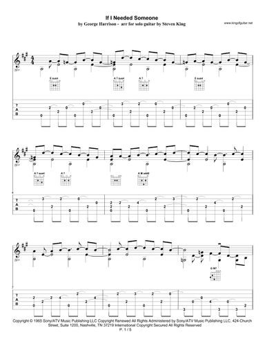 If I Needed Someone (arr. Steven King)