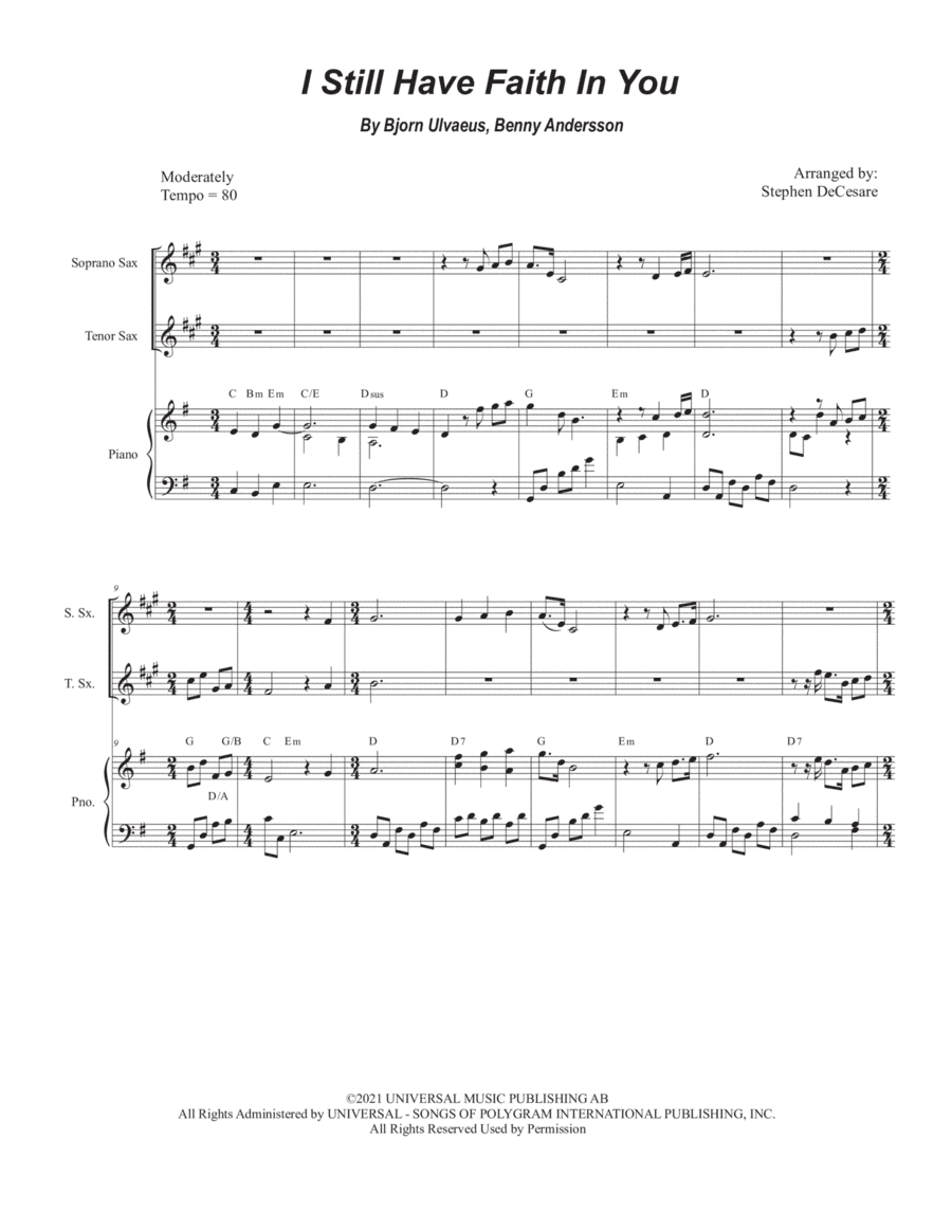 I Still Have Faith In You (arr. Stephen DeCesare)